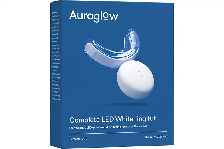 Auraglow teeth whitening kit with LED light