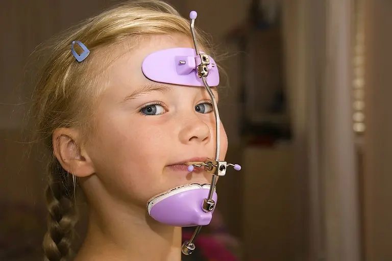 Headgear for overbite and underbite children