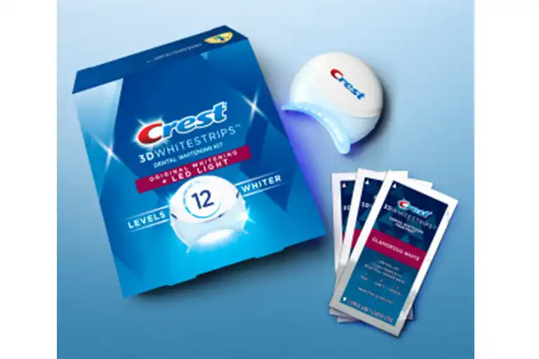 Crest whitening strips with light