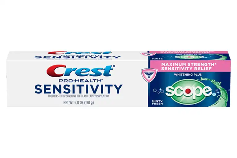 Crest Sensitivity Whitening Plus Scope toothpaste for sensitive teeth